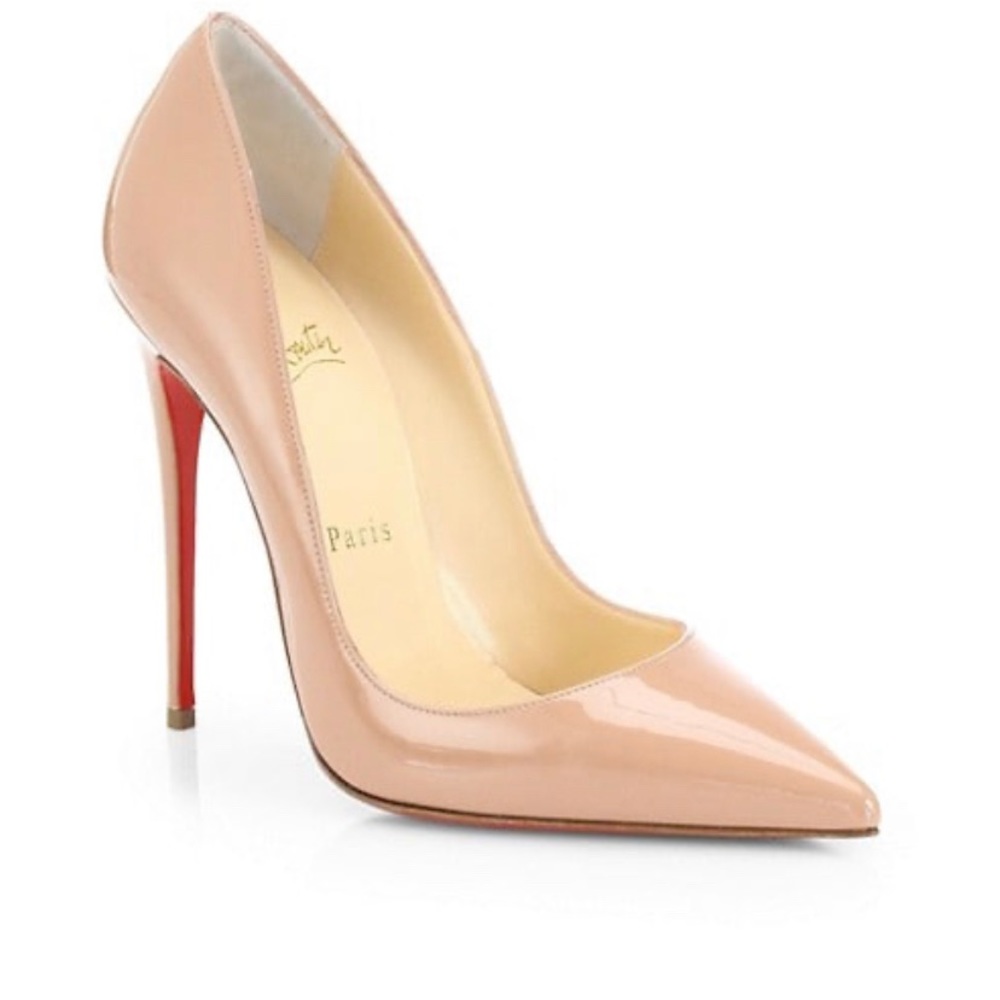 Christian Louboutin Nude Patent Leather Pumps